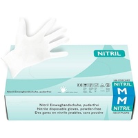 Hypafol Nitril-Handschuhe S-XL, Puderfrei I mit Rollrand, Finger texturiert weiß M