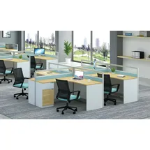 xlmoebel Bürotisch Weiß / Beige