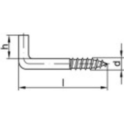 Toolcraft, Schrauben, Gerade Schraubhaken 40 mm Stah (100 Schrauben pro Stück)