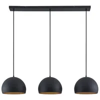 Lindby Pendellampe Tarjei, 120 cm lang, schwarz/gold, Metall