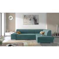 99rooms Piave Ecksofa Velours KRONOS Türkis Rechts ohne
