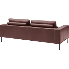 Musterring 2,5-Sitzer MUSTERRING "JustBPM100, 202 cm breit, aus hochwertigem Leder", rot, B:202cm H:88cm T:107cm, 100% Leder, Sofas, wahlweise mit Nierenkissen und mot. Sitzauszug, Metallfuß in schwarz