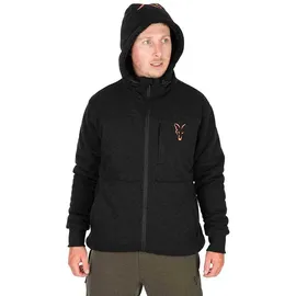Fox International Collection Sherpa Reißverschlusspullover - Black / Orange - 2XL