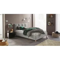 Polsterbett, grau, , 58074146-0 Strukturstoff