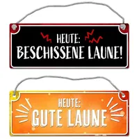 Trendaffe Gute Laune - Beschissene Laune Wendeschild mit Kordel
