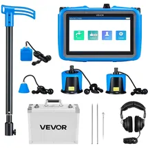 Vevor Rohr-Wasserleckdetektor 1 Hz–10000 Hz 7-Zoll-Touchscreen mit 4 Sensoren