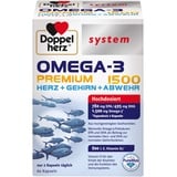 Doppelherz system Omega-3 Premium 1500 – Hoher Gehalt an wertvollen Omega-3-Fettsäuren EPA und DHA als Beitrag zur normalen Herzfunktion – 60 Kapseln