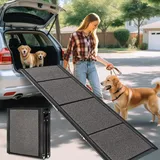 Höchstlänge 180CM & Höchstbreite 50CM Hunderampe Auto Klappbar, Faltbar Rampe Tragbare Hundetreppe mit Rutschfester Oberfläche, Klappbare Hundeleiter Auto Einstiegshilfe für Große Hunde bis zu 150KG