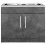 wiho Küchen Spülenschrank »Cali«, 100 cm breit, grau