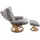 MCA Furniture Relaxsessel Edmonton Stoff/Textil 130 kg belastbar 130 x 130 x 130 cm hellgrau/naturbraun mit Hocker