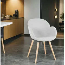Kadima Design Esszimmerstuhl & Besucherstuhl  Professional & Büro  Buchenholz & Stoffbezug Hellgrau  Ergonomisch  Tixano Kollektion
