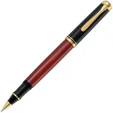 Pelikan Souverän 600, Schwarz-Rot, Feder F (fein), hochwertiger Kolbenfüller im Geschenk-Etui, 928655