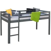 Homestyle4u Hochbett 90x200 in Grau 1861