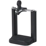 Hama Smartphone-Halterung für Stativ und Selfie-Stick (1/4 Zoll Stativgewinde, Breite 5,5-8,2 cm variabel, universell passender Handy-Adapter für iPhones und Android Handys) schwarz