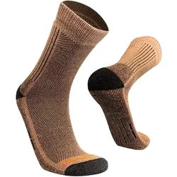 Alpaka Merino Wandersocken: ANDANTE Gepolsterte Trekking Thermosocken Unisex. beige M (37.5-41)