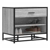 VidaXL Schuhbank Grau Sonoma 60x40x53,5 cm Holzwerkstoff und Metall