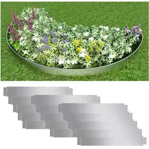 vidaXL Flexible Rasenkante 100 x 14 cm 15 Stück silberfarben
