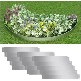 vidaXL Flexible Rasenkante 100 x 14 cm 15 Stück silberfarben