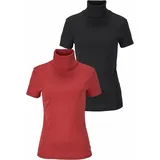 FLASHLIGHTS Rollkragenshirt rot/schwarz M