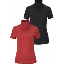 FLASHLIGHTS Rollkragenshirt rot/schwarz M