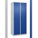 C+P Spind Classic PLUS, 2 Abteile, HxBxT 185x80x50cm, Sicherheitsdrehriegel, Hellgrau/Enzianblau von PROREGAL