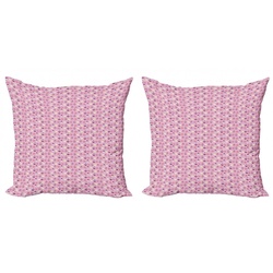 Kissenbezüge Modern Accent Doppelseitiger Digitaldruck, Abakuhaus (2 Stück), Cupcakes Muffin Macaron Plätzchen bunt|rosa 60 cm x 60 cm