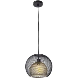 Hängeleuchte Esszimmerlampe Pendelleuchte schwarz Gitter E27 Kugelleuchte Küche