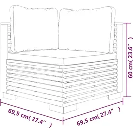 vidaXL Garten-Ecksofa 2-tlg. braun