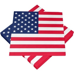 20 USA Servietten Stars & Stripes