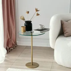 Skye Decor, Social- Social NOS, Gold, Couchtische, 50x40x40 cm, 100% getempertes Glas
