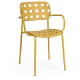 Feeling4Home Gartenstuhl Clover 4er-Set mit Armlehne, Ocker, Stapelbar gelb