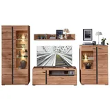 Innostyle Wohnwand 4-teilig SONOS, Altesche massiv Artisan Eiche Dekor - mit LED-Beleuchtung