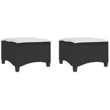 vidaXL Gartenhocker mit Kissen 55 x 55 x 36 cm schwarz 2 St.