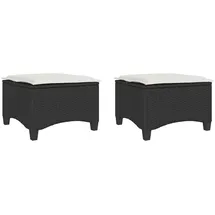 vidaXL Gartenhocker mit Kissen 55 x 55 x 36 cm schwarz 2 St.