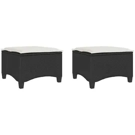 vidaXL Gartenhocker mit Kissen 55 x 55 x 36 cm schwarz 2 St.