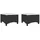 vidaXL Gartenhocker mit Kissen 55 x 55 x 36 cm schwarz 2 St.