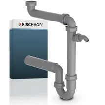 W. Kirchhoff KS Raumspar-Spültisch-Röhrensiphon Grau Röhrensiphon