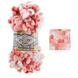 Alize 100g Strickgarn ALIZE Puffy Color, 100% Polyester Häkelwolle, 9 m, 5922 bunt