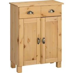 Unterschrank HOME AFFAIRE "Oslo", beige (natur gebeizt, gewachst), B:60cm H:80cm T:30cm, Massivholz, Schränke