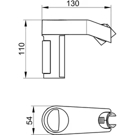 Keuco AXESS Brauseschieber, mit Einhandbedienung, Accessoires, chrom