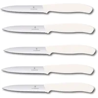 Victorinox Swiss Classic Gemüsemesser Set 10 cm 5-tlg. Weiß Wellenschliff