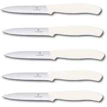 Victorinox Swiss Classic Gemüsemesser Set 10 cm 5-tlg. Weiß Wellenschliff