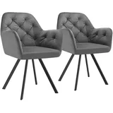 Tectake tectake® Drehbarer Samt-Armlehnstuhl Lucia, gepolstert, mit Steppmuster, 58 x 58 x 87 cm