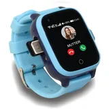 KUUS. W2 Smartwatch Kinder Mit GPS und Telefon - GPS Tracker Kinder mit ortung - Kinder Smartwatch mit GPS mit SIM, Videoanruf Telefonieren, SOS Anrufen IP67 wasserdichte GPS Tracker Kinderuhr Blau