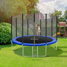 Tectake Garfunky 366 cm inkl. Sicherheitsnetz und Leiter schwarz/blau