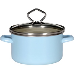 Emaille-Fleischtopf mit Glasdeckel Serie SYLT, 20 cm