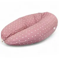 HOBEA-Germany Stillkissen 190 cm x 76 cm XXL Lagerungskissen Schwangerschaftskissen für Baby und Erwachsene Seitenschläferkissen Stillkissen mit Bezug aus Bio Baumwolle, Herzen Altrosa