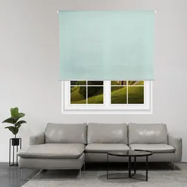 Wellhome - Lichtdurchlässiges Polyester-Rollo 150 x 180 cm (Breite x Höhe) hellblau