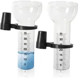 Set Mit 2 Regenmessern, 35-mm-regenmesser, Ersatzglas Für Regenmesser Mit Ständer, Trichterförmiger Regenmesser, Regenmesser Für Den Außenbereich, Frostbeständig Für Garten Und Terrasse