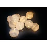 Mojawo 2 Stück 10'er Raffia Kugel-Lichterkette-MLK022-RK-2stk